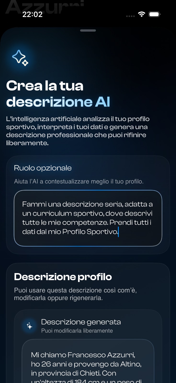 Mockup Descrizione AI